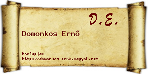 Domonkos Ernő névjegykártya