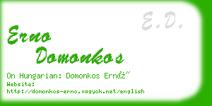 erno domonkos business card